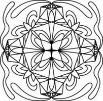 Mandala Flower Outline Art, good for graphic design and decorative resources vector