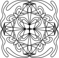 Mandala Flower Outline Art, good for graphic design and decorative resources vector