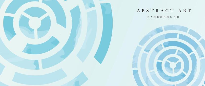 Hand drawn abstract line art background vector. Wallpaper design with round curve line art pattern with watercolor texture background. Design illustration for home decoration, card, poster, banner. vector