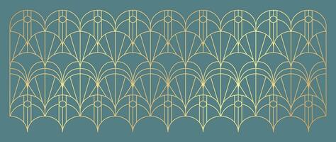 Luxury geometric gold line art and art deco background vector. Abstract geometric frame and elegant art nouveau with delicate. Illustration design for invitation, banner, vip, interior, decoration. vector