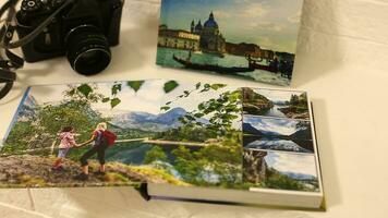 Photo album with photos of travel