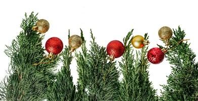 Christmas and New Year border isolated on white or transparent background. photo