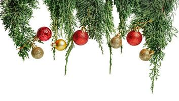 Christmas and New Year border isolated on white or transparent background. photo