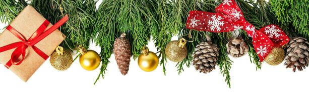 Christmas ornaments isolated on white or transparent background. photo