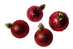 Ornamental Christmas balls, isolated on white or transparent background. photo