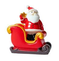 Santa Claus in sleigh isolated on white or transparent background. photo