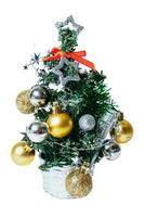 Decorated Christmas tree isolated on white or transparent background. photo