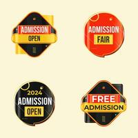 flat design admission label clipart vector