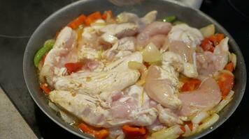 assaisonnement poulet sur plat pour cuisine . video