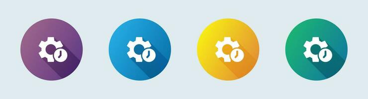 Working solid icon in flat design style. Development signs vector illustration.