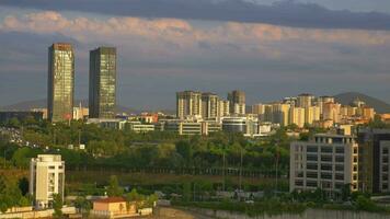 turkey istanbul 12 june 2023. financial and residential buildings at morning video