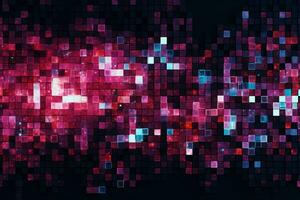 AI generated Abstract digital gradient, colorful pixels in pink and purple colors Flow of digital information Technology futuristic background photo