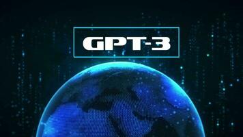 GPT-3 Glitch Text With Earth Globe And Scientific Background video