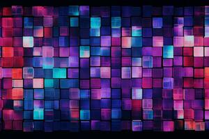 AI generated Abstract digital gradient, colorful pixels in pink and purple colors Flow of digital information Technology futuristic background photo