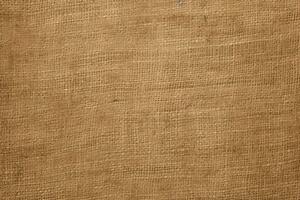 Rough burlap textile texture in natural tan color. Ai generated photo