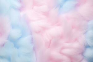 Fluffy cotton candy texture in soft pastel color background. Ai generated photo