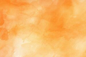 Abstract orange watercolor texture with wet brush strokes for wallpaper design. Ai generated photo