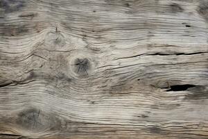 Weathered driftwood texture with natural graining. Ai generated photo