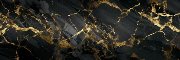 Black marble texture for background or tiles floor decorative design. AI Generative photo