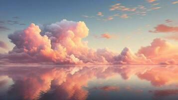 Beautiful sky and clouds with sunset natural background. AI Generative photo
