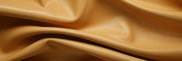 Brown canvas texture background with abstract soft waves. AI Generative photo