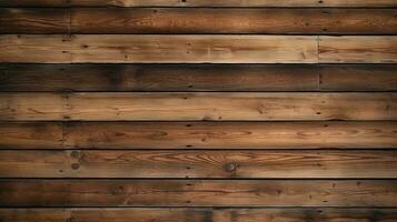 AI generated Brown rustic planks wood wall texture background with rustic charm and natural grain pattern. Generative ai. photo
