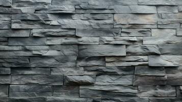 AI generated Close-Up of natural stone texture flat wall background, Rough grey stonework backdrop. Generative ai. photo