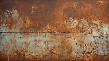 Brown rust wall textured surface or galvanized steel texture for the background. AI Generative photo