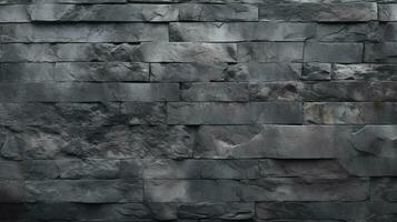 Close-Up of natural stone texture flat wall background, Rough grey stonework backdrop. AI Generative photo