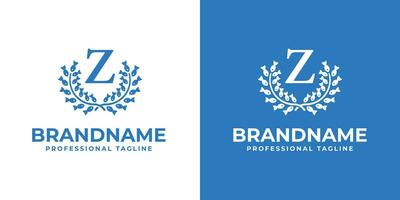 Letter Z Laurel Fish Logo, suitable for business related to Fish and Laurel with Z initial vector