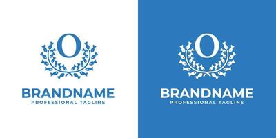 Letter O Laurel Fish Logo, suitable for business related to Fish and Laurel with O initial vector