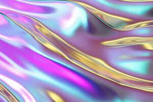 Holographic foil texture with a spectrum of colors. Texture, background, pattern. Ai generative photo