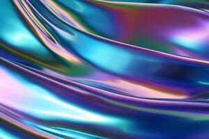 Holographic foil texture with a spectrum of colors. Texture, background, pattern. Ai generative photo