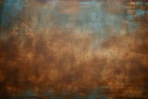 Aged vintage leather background with distressed patina. Texture, background, pattern. Ai generative photo