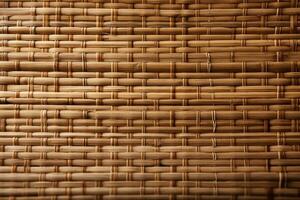 Bamboo mat texture with a natural, organic feel. Texture, background, pattern. Ai generative photo