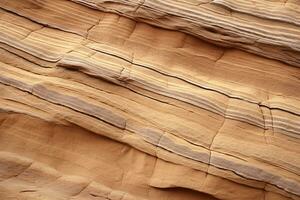 Rugged desert sandstone texture with rugged grooves. Texture, background, pattern. Ai generative photo