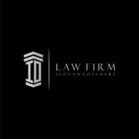 IO initial monogram logo lawfirm with pillar design vector