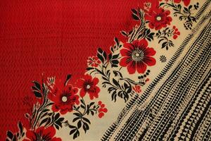Detailed woven fabric texture with intricate patterns. Texture, background, pattern. Ai generative photo