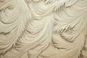 Delicate feather texture with intricate patterns. Texture, background, pattern. Ai generative photo