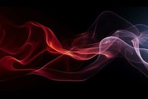 Abstract smoke swirls in a mysterious black background. Texture, background, pattern. Ai generative photo