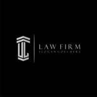 UL initial monogram logo lawfirm with pillar design vector