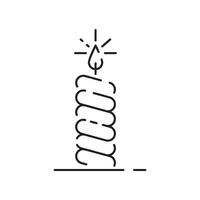 Vector candle line icon. Christmas black linear symbols on a white background. Editable stroke. Happy New Year, birthday, and church or Christian, pray.