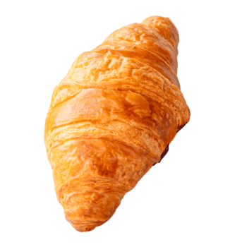 top visie van croissant geïsoleerd met knipsel pad in PNG het dossier formaat