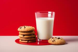 AI generated Treats for Santa Claus - milk and cookies photo