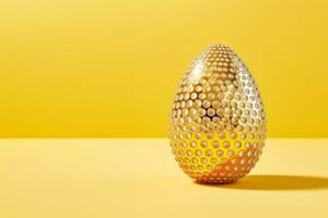 AI Generated Glamorous shiny Easter egg in rhinestones and glitter. photo