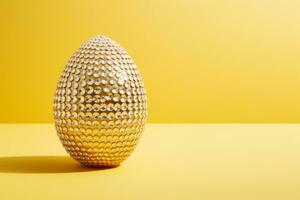 AI Generated Glamorous shiny Easter egg in rhinestones and glitter. photo