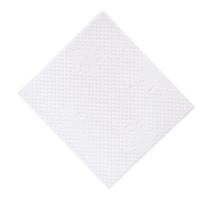 Top view of folded white tissue paper or napkin isolated with clipping path in png file format