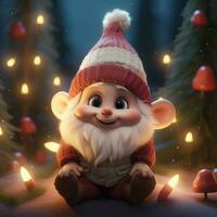 AI Generated Cute Christmas Gonks on the background of a Christmas picture photo