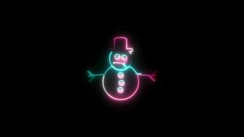 Merry christmas decoration with neon effect video