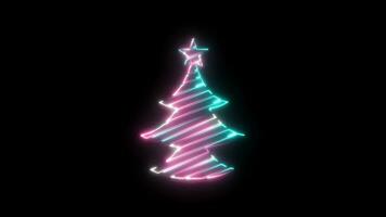 fröhlich Weihnachten Dekoration mit Neon- bewirken video